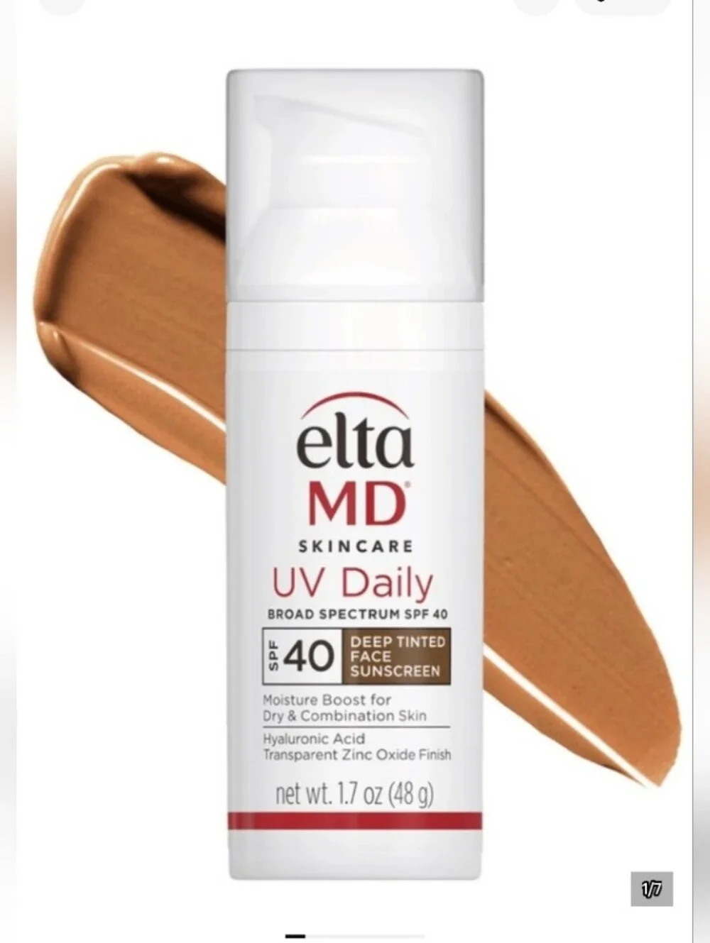 Exp 04/26 EltaMD UV Daily SPF 40 Deep Tinted Face Sunscreen 1.7 Oz Full Size